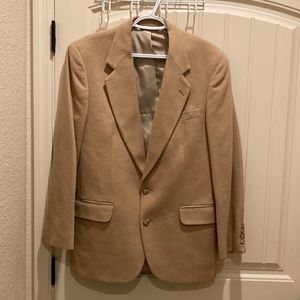 Club Room Men’s Sz 40 Blazer Sport Coat Jacket Beige Tan 2 Button Lined Pockets